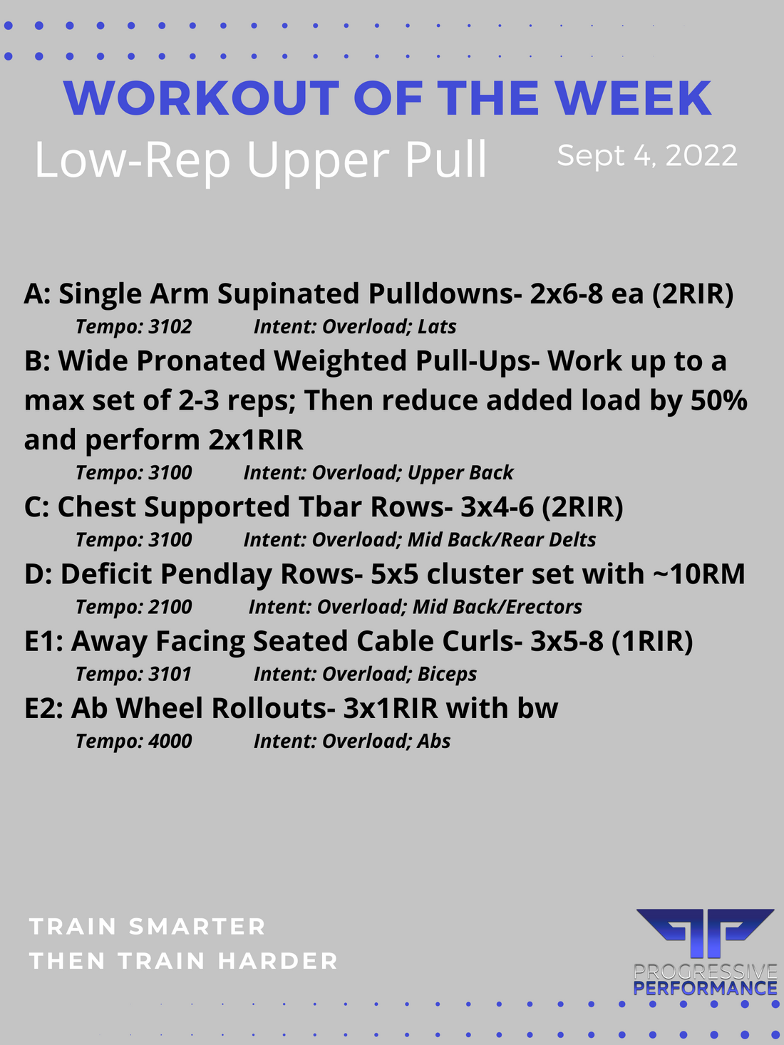 Low Rep Upper Pull