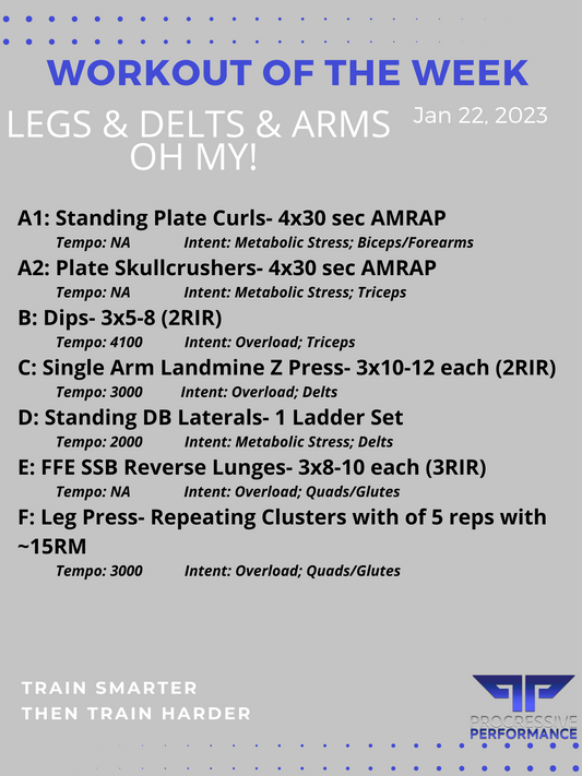 Legs and Delts and Arms Oh My!