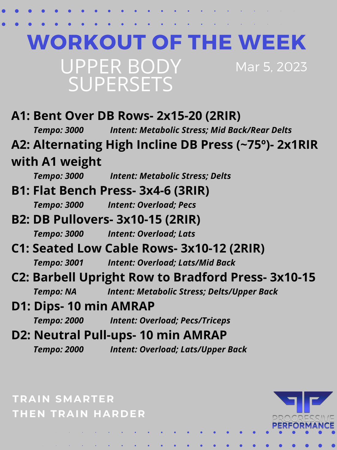 Upper Body Supersets
